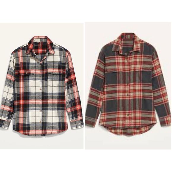 Old Navy Plaid Button Down Shirts - Red, Blue, White - Picture 1 of 14